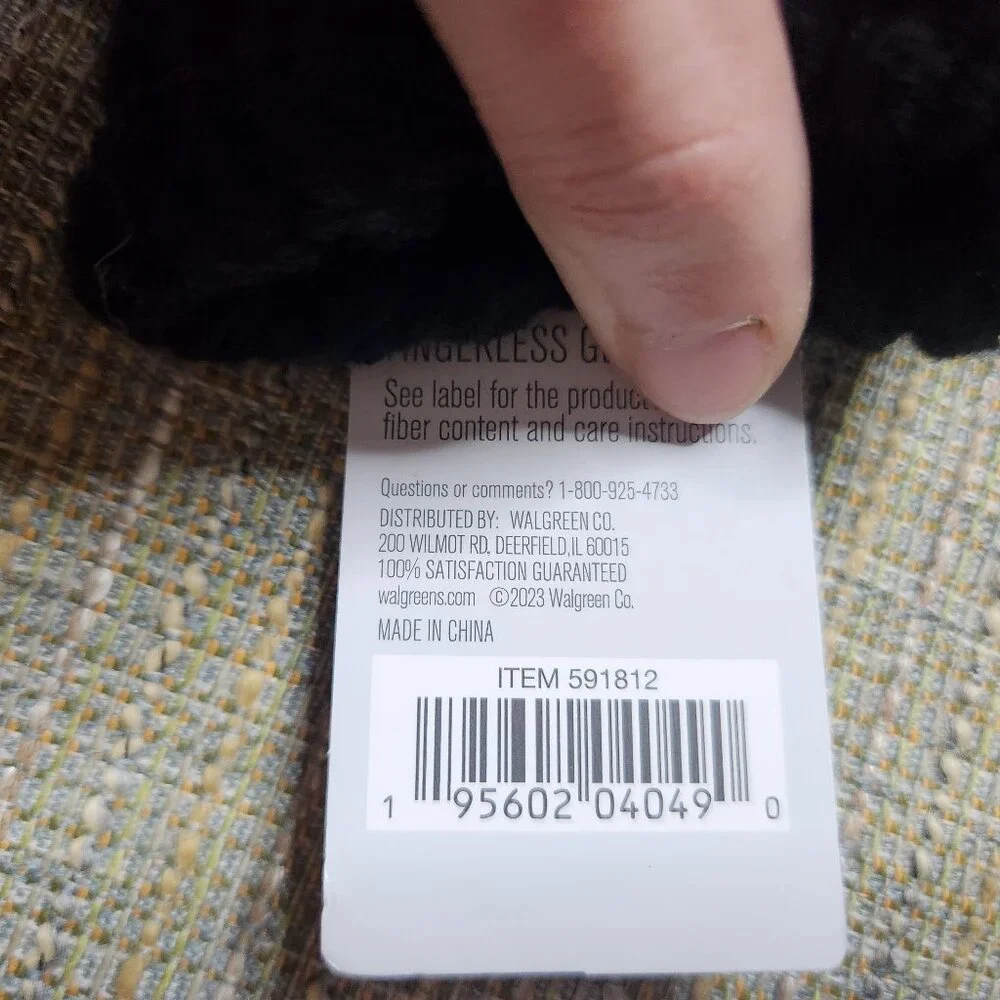 NWT West Loop Womens OS Black Knit Gloves Fingerless Fold over Acrylic